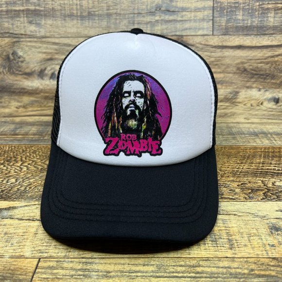 Rob Zombie Mens Trucker Hat Black Snapback Shock Rock Horror Movie Baseball Cap - Picture 2 of 8
